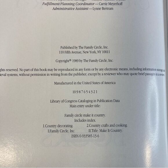 Make It Country by Family Circle Hardcover First Edition 1st Printing 1989 - Picture 4 of 13